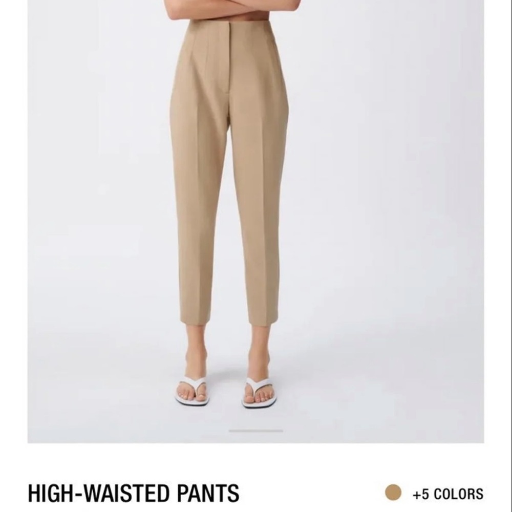 Zara High Waisted Tan Pants